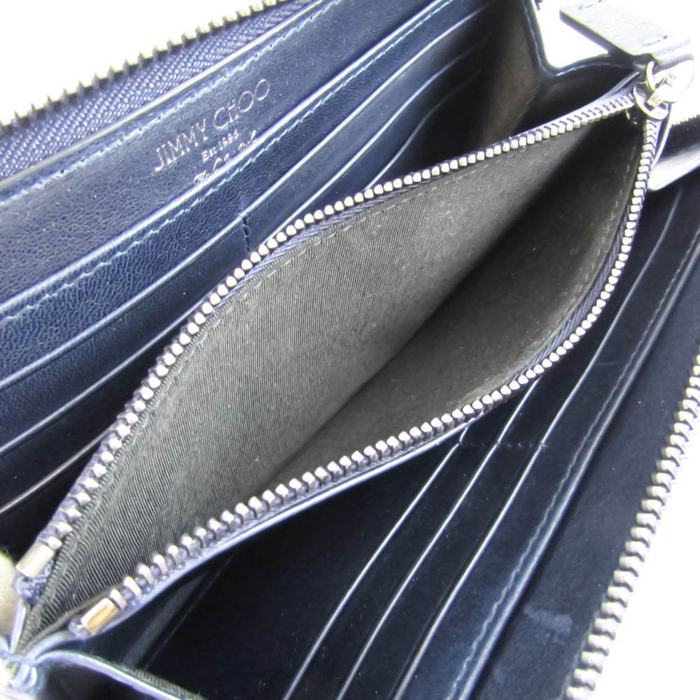 JIMMY CHOO CARNABY BLS J000049385001 Unisex Leather Studded Long Wallet [bi-fold - Picture 4 of 10